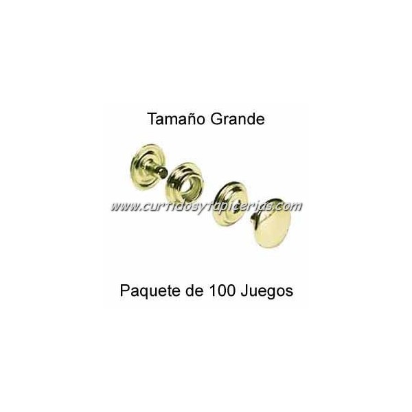 Broche Automatico (o de presion) Dorado (pack 100 Juegos)