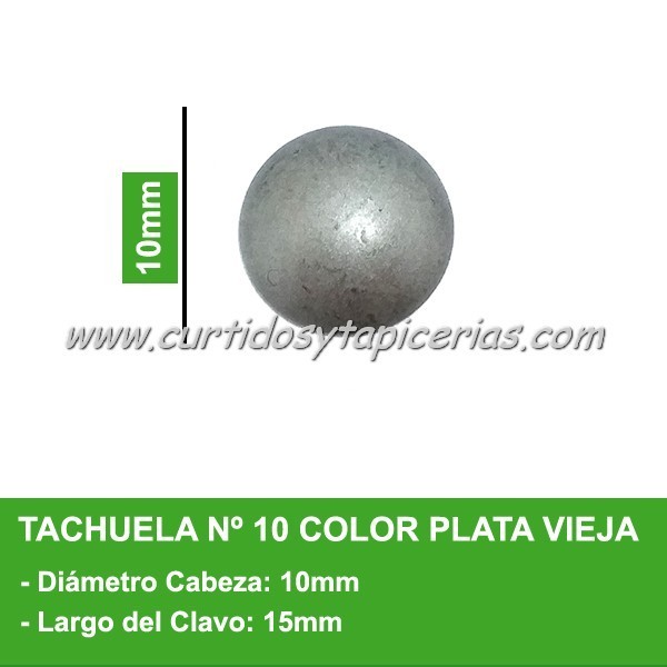 Tachuela Color Plata Vieja Nº 10